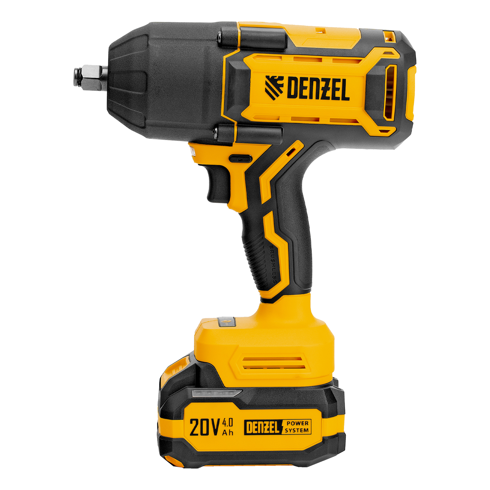 Гайковерт ударный аккумуляторный бесщет. CIWH-BL-20-1000, Li-Ion, 20 В// Denzel