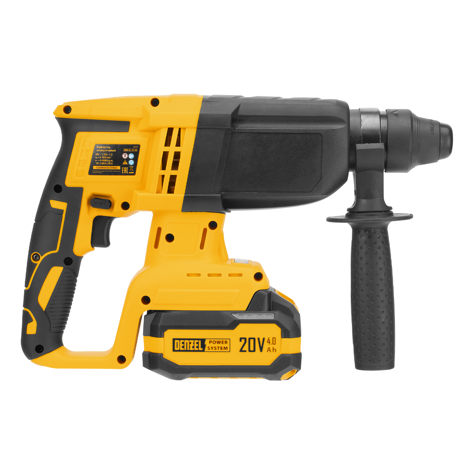 Перфоратор аккумуляторный бесщет. RHH-BL-20-28, 3 Дж, Li-Ion, 20 В// Denzel
