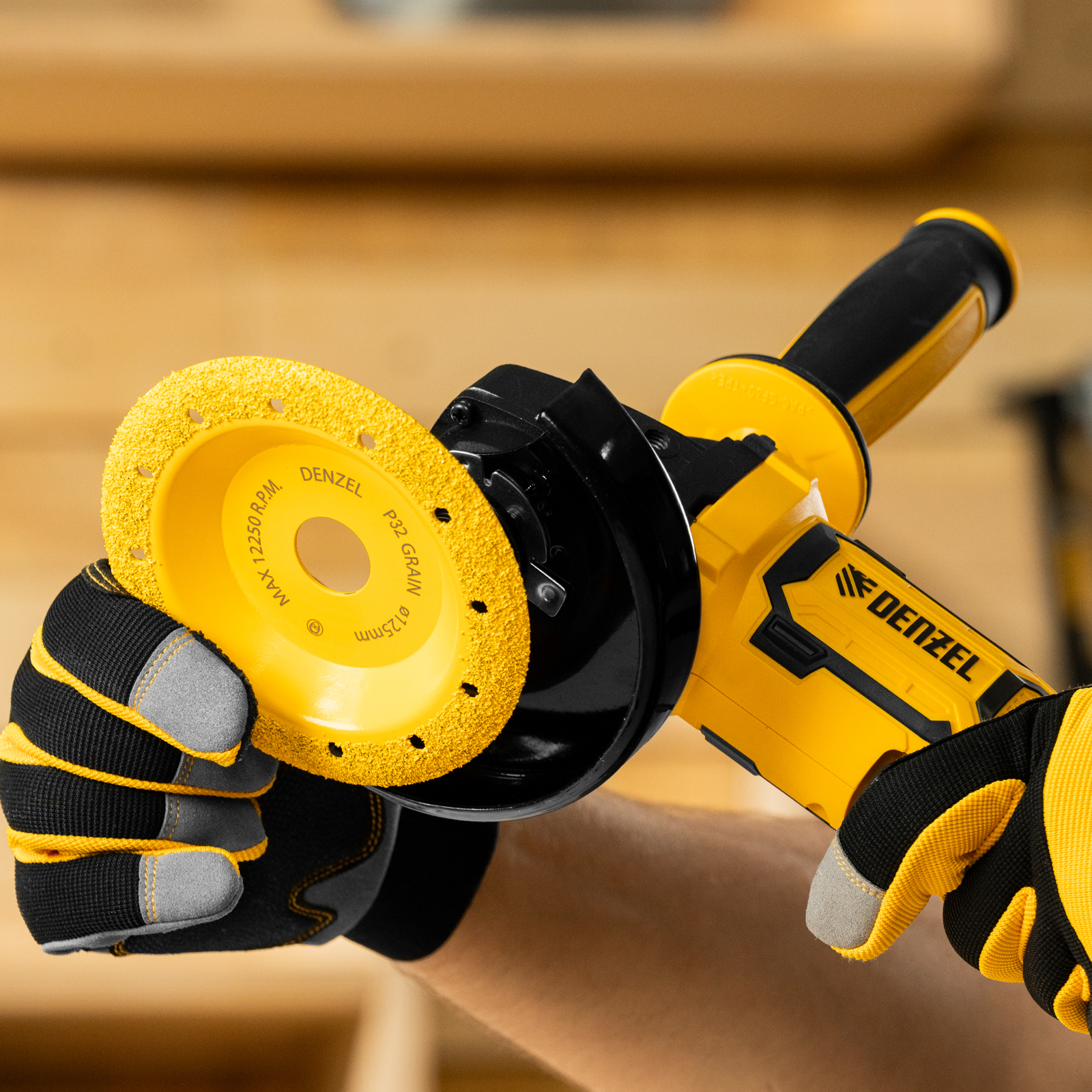 Машина шлифовальная угловая аккумуляторная бесщет. AGH-BL-20-125, Li-Ion, 20 В// Denzel