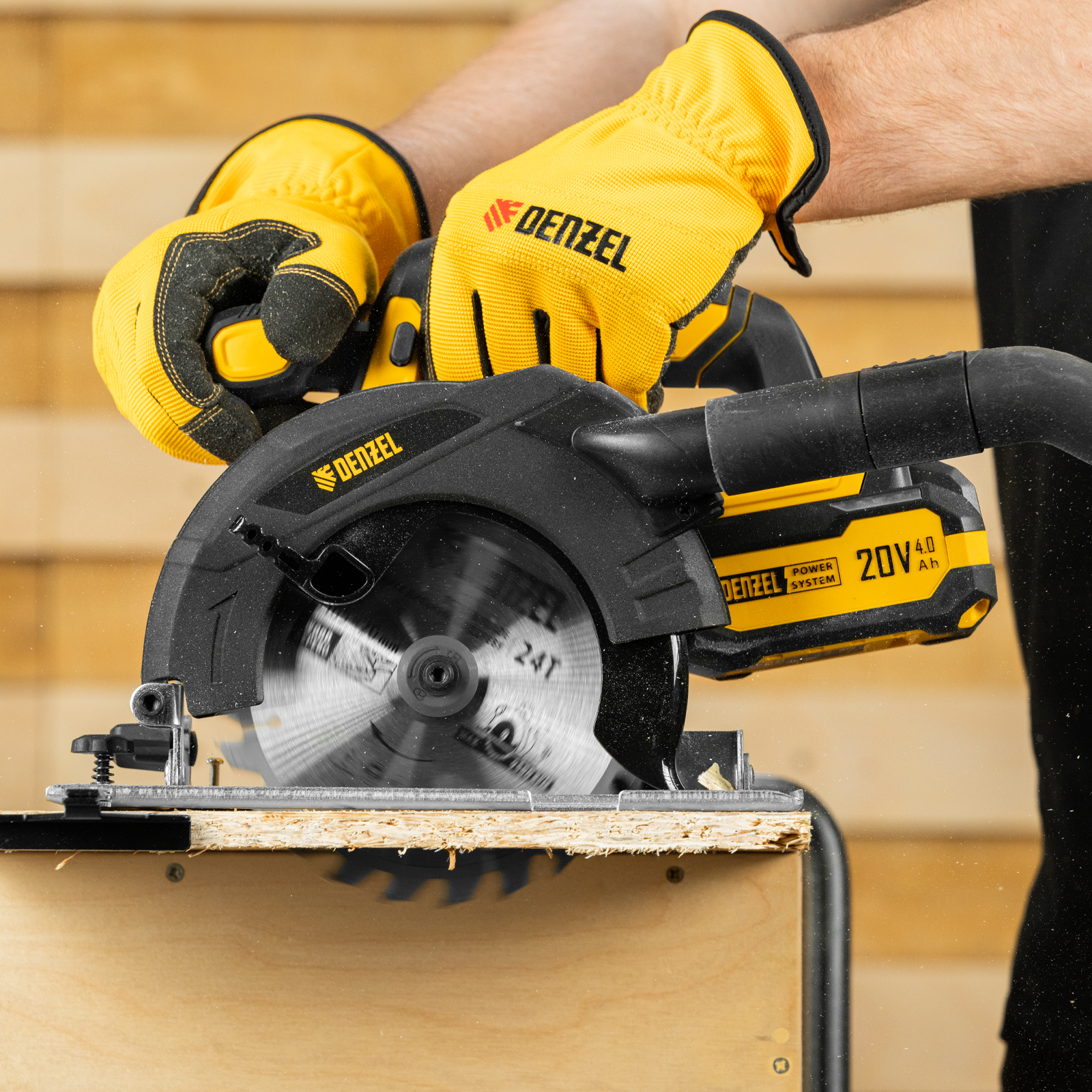 Пила циркулярная аккумуляторная CCSH-20-165, 165 мм, Li-Ion, 20 В// Denzel