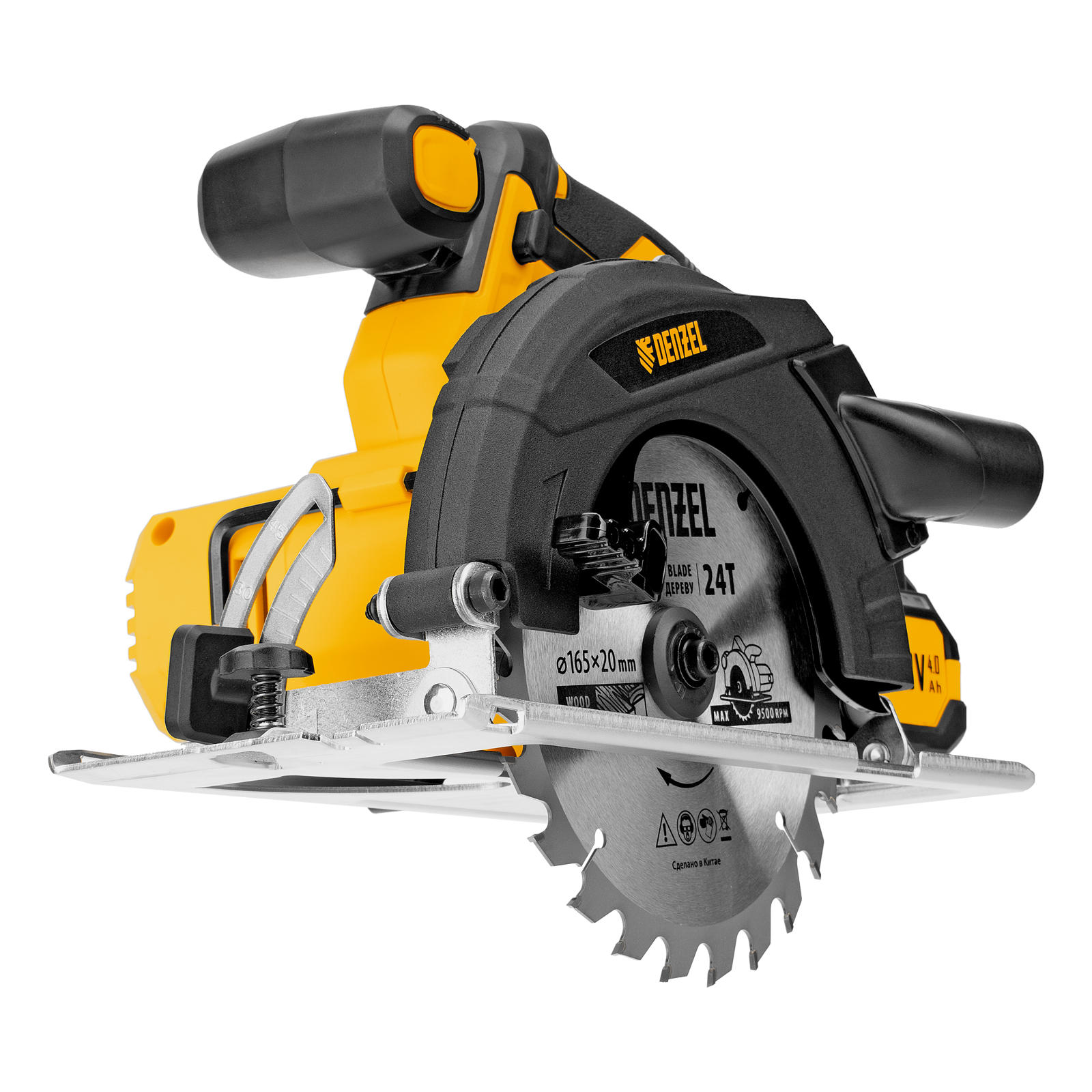 Пила циркулярная аккумуляторная CCSH-20-165, 165 мм, Li-Ion, 20 В// Denzel