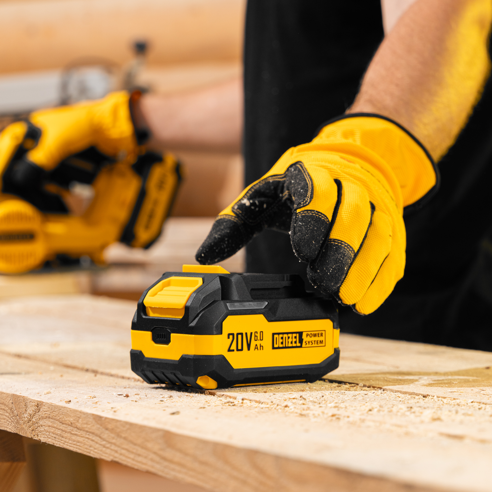 Батарея аккумуляторная BH-20-6.0, Li-Ion, USB, 20 В, 6,0 Ач// Denzel