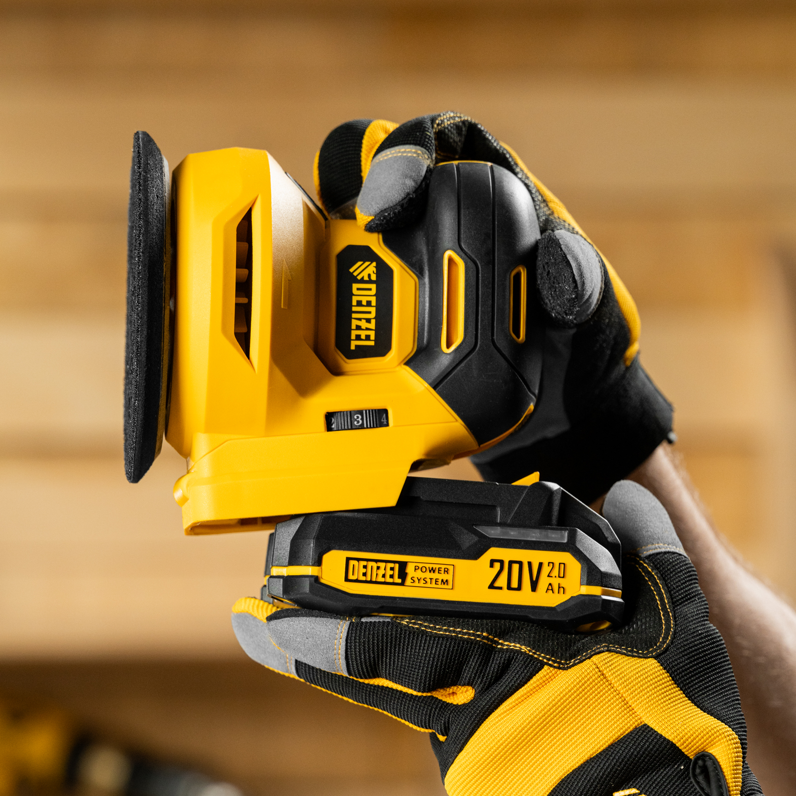 Машина шлифовальная эксцентриковая аккумуляторная CROSH-20-125, Li-Ion, 20 В// Denzel