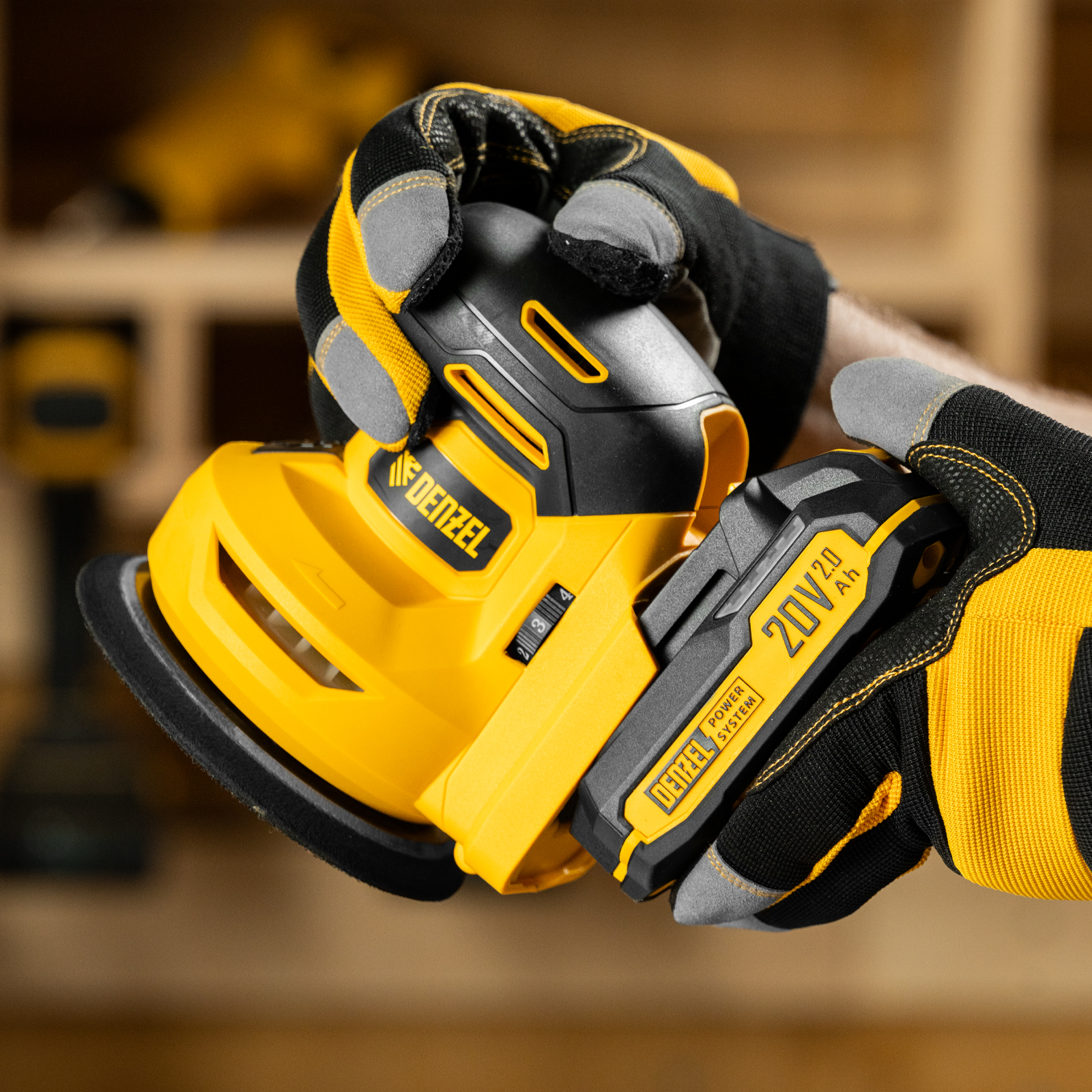 Машина шлифовальная эксцентриковая аккумуляторная CROSH-20-125, Li-Ion, 20 В// Denzel