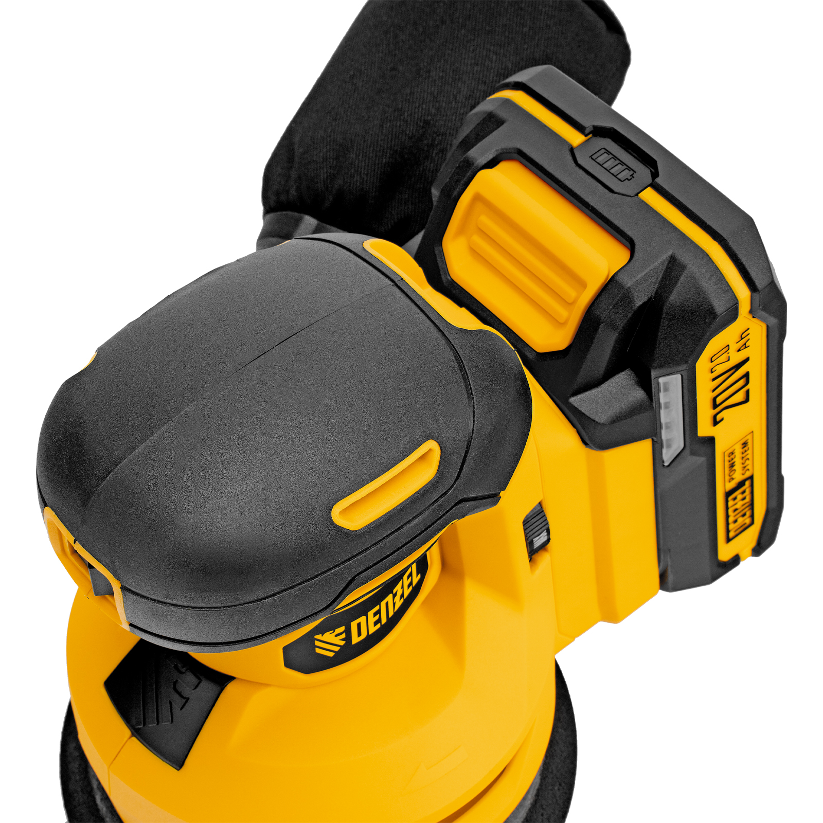 Машина шлифовальная эксцентриковая аккумуляторная CROSH-20-125, Li-Ion, 20 В// Denzel