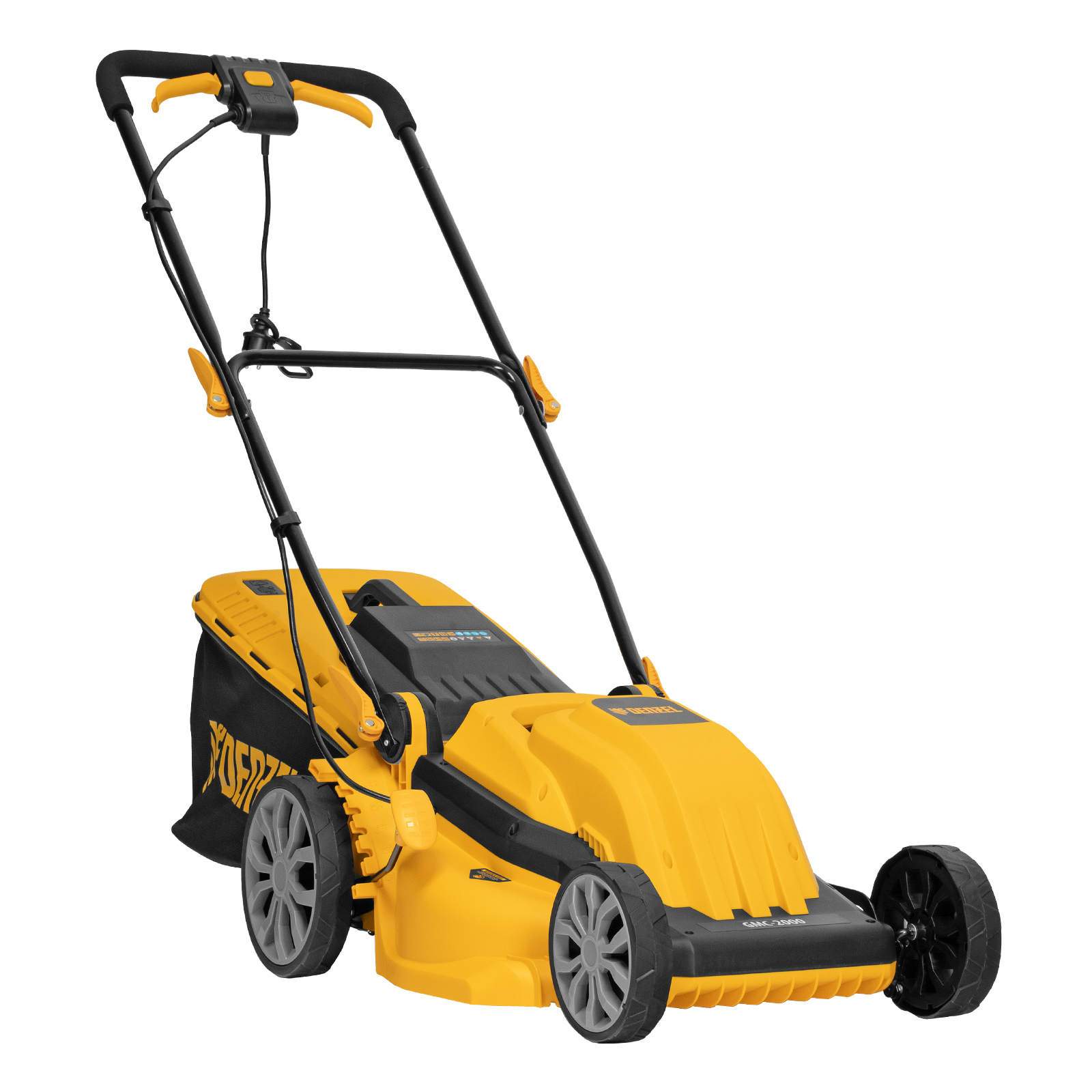 Газонокосилка электрическая GMC-2000, шир. 44см, 2000 Вт, 6 уров., травосб. 45 л Denzel