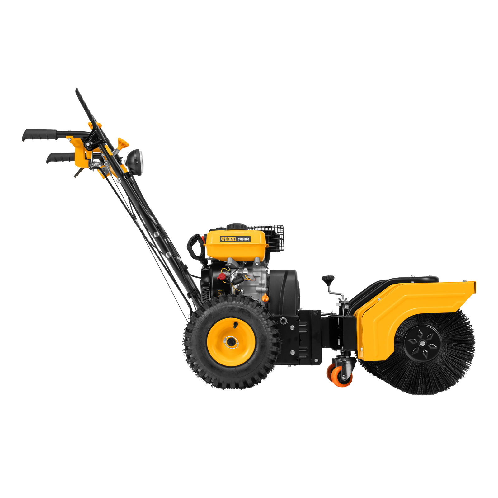 Гибридная снегоуборочная машина с функц. подметания SWB-800, 212 сс, руч. старт, 2 насадки// Denzel