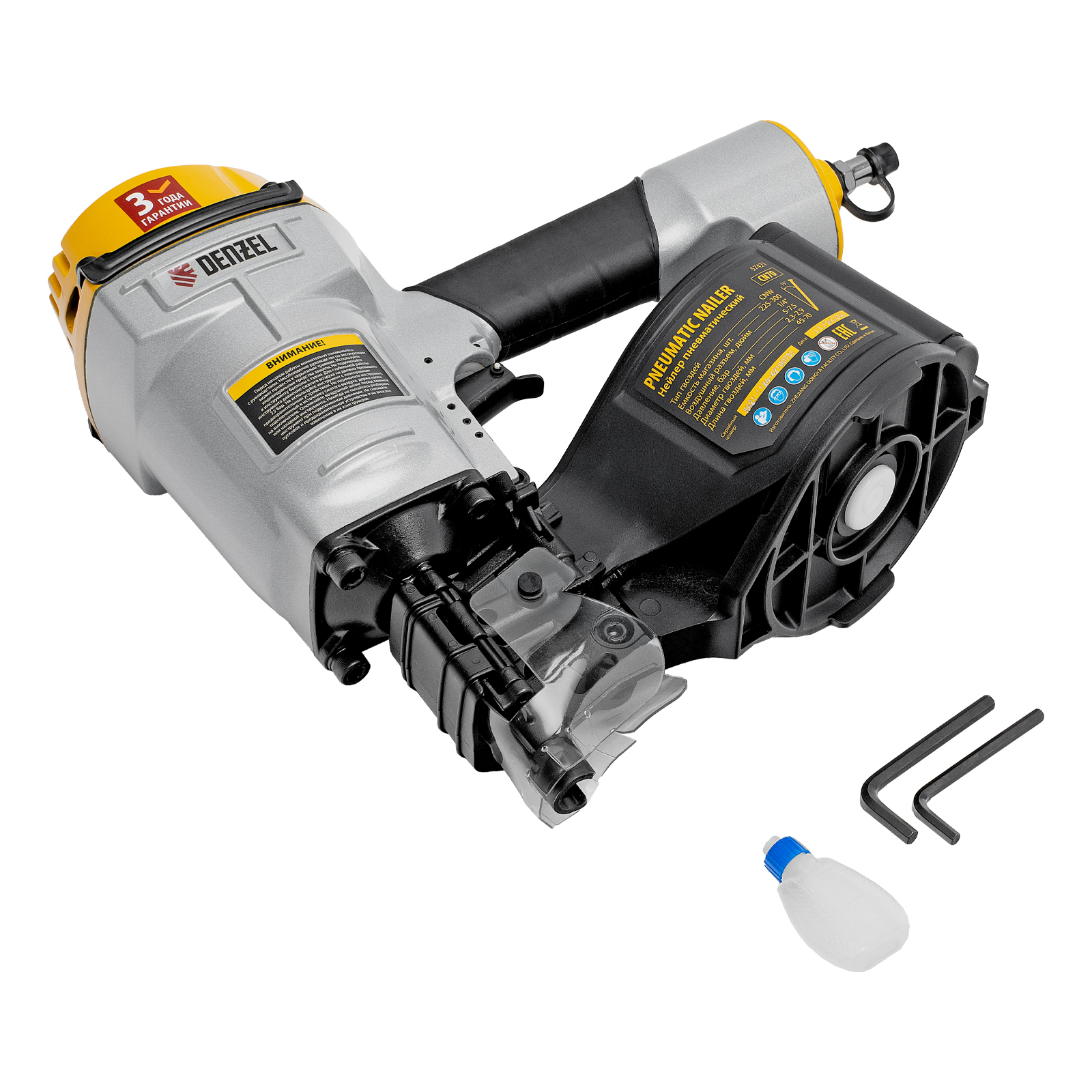 Нейлер пневматический CN70 для гвоздей CNW от 45 до 70 мм// Denzel
