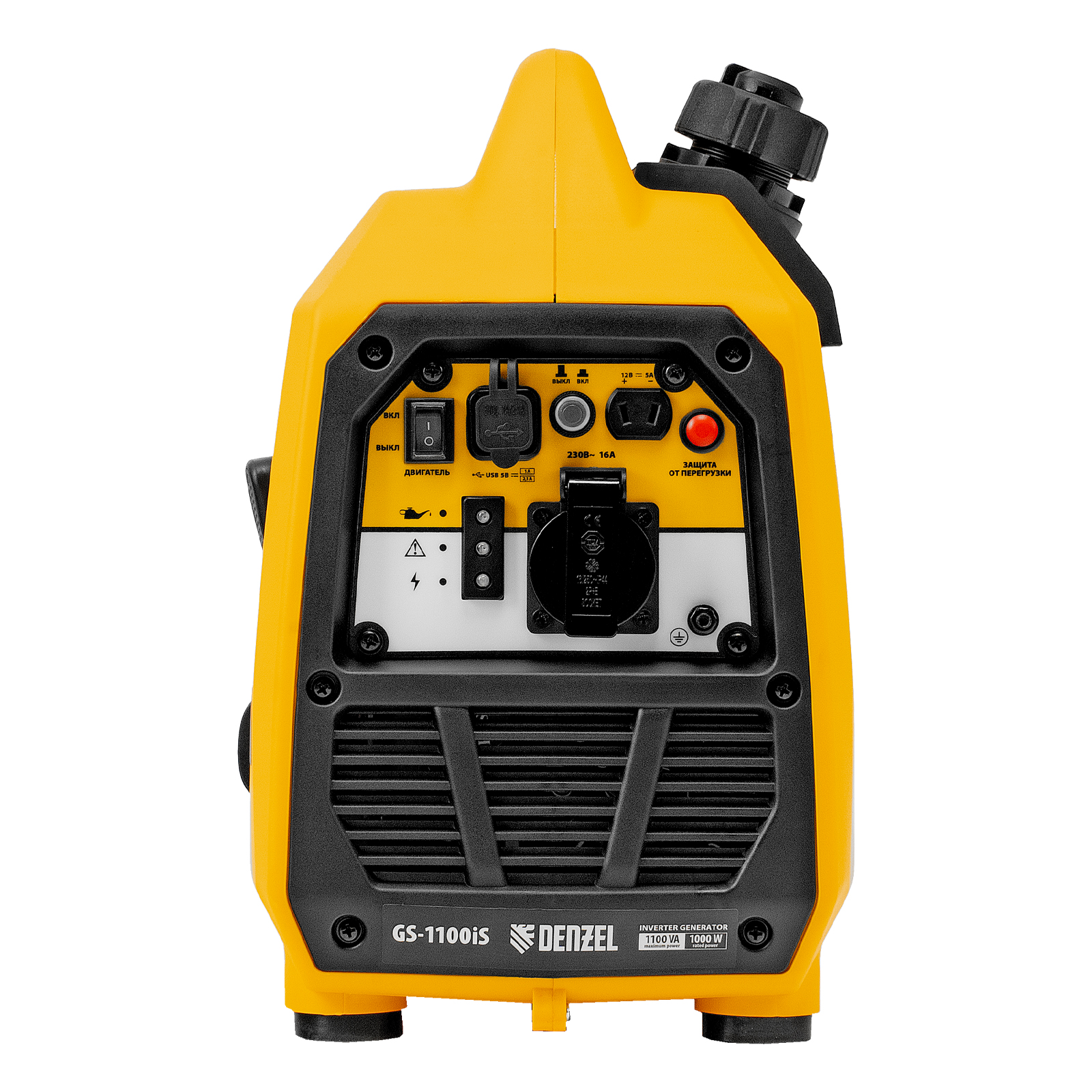 Генератор инверторный GS-1100iS, 1,1 кВт, 230 В, закрытый корпус, ручной старт DENZEL