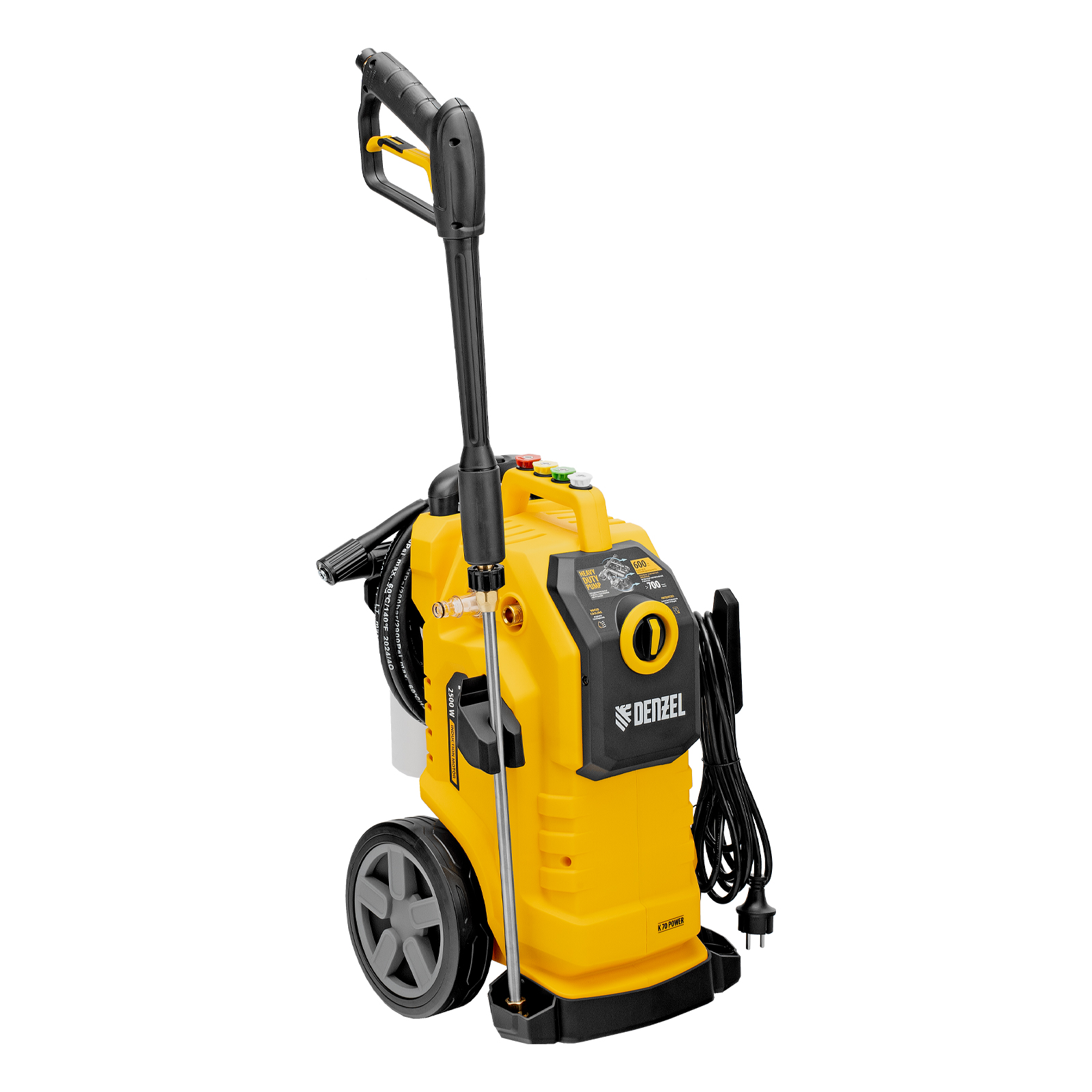 Моечная машина высокого давления K 70 Power, 2500 Вт, 180 бар, 600 л/ч, асинх. двиг.// Denzel