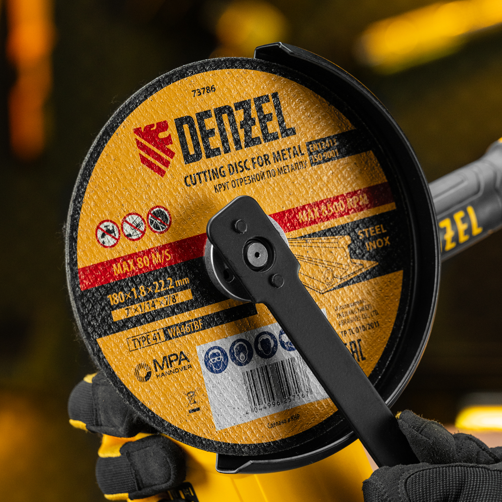 Круг отрезной по металлу, 180 х 1,8 х 22,2 мм, WA46TBF// Denzel