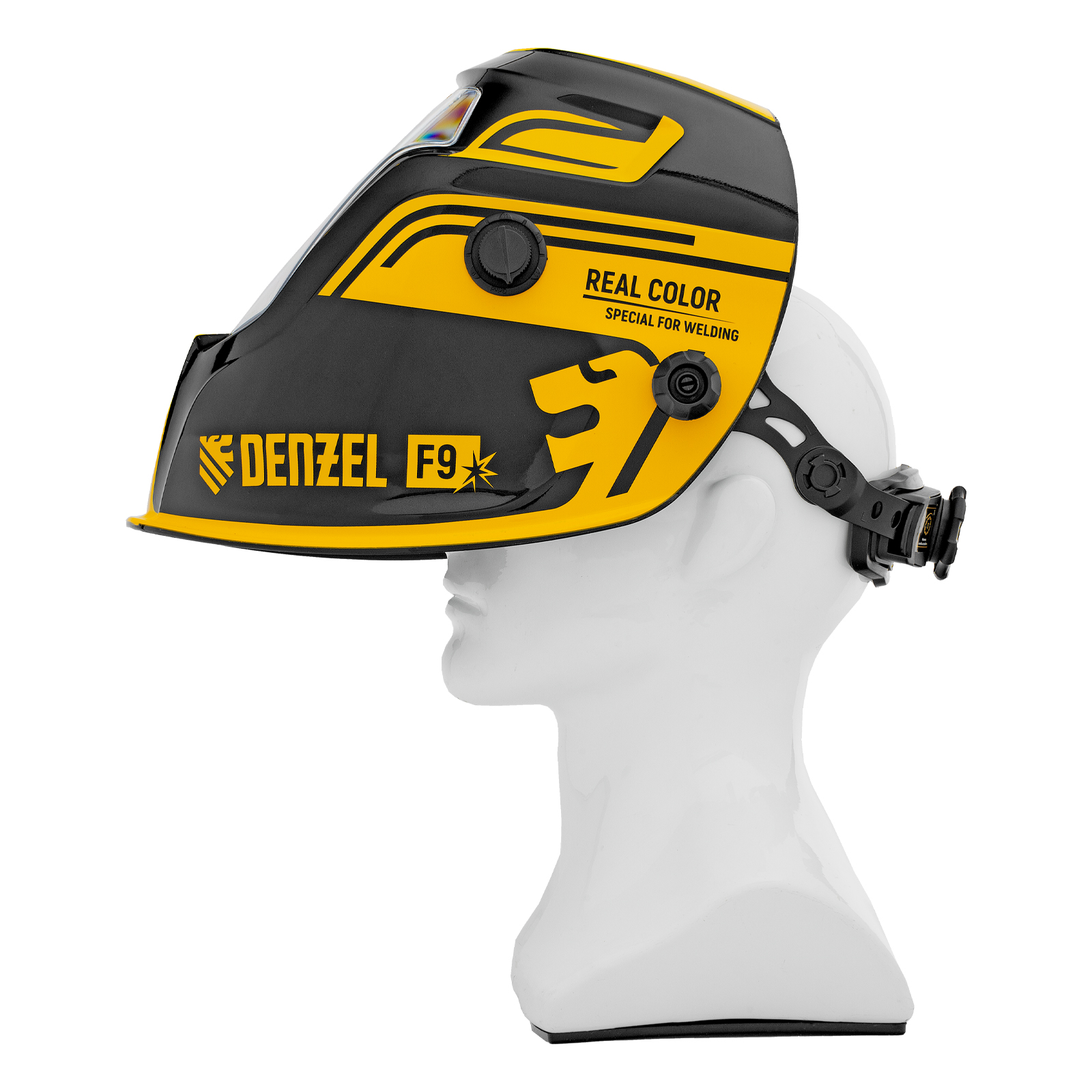 Щиток защитный лицевой (маска сварщика) F9, см. окно 100x60, Real Color, DIN 4-8/9-13// Denzel