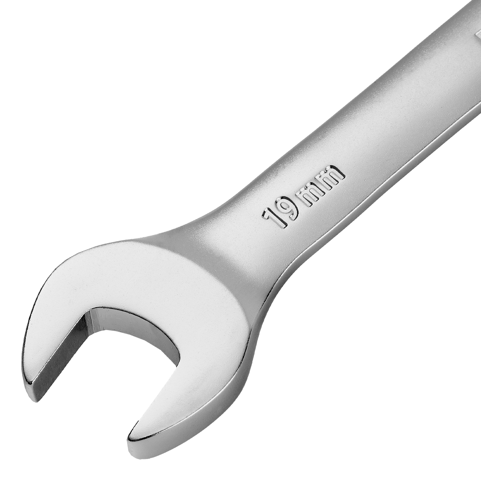 Набор ключей комбинированных трещоточных 6-19 мм, 8 шт., CrV, матовый хром Denzel