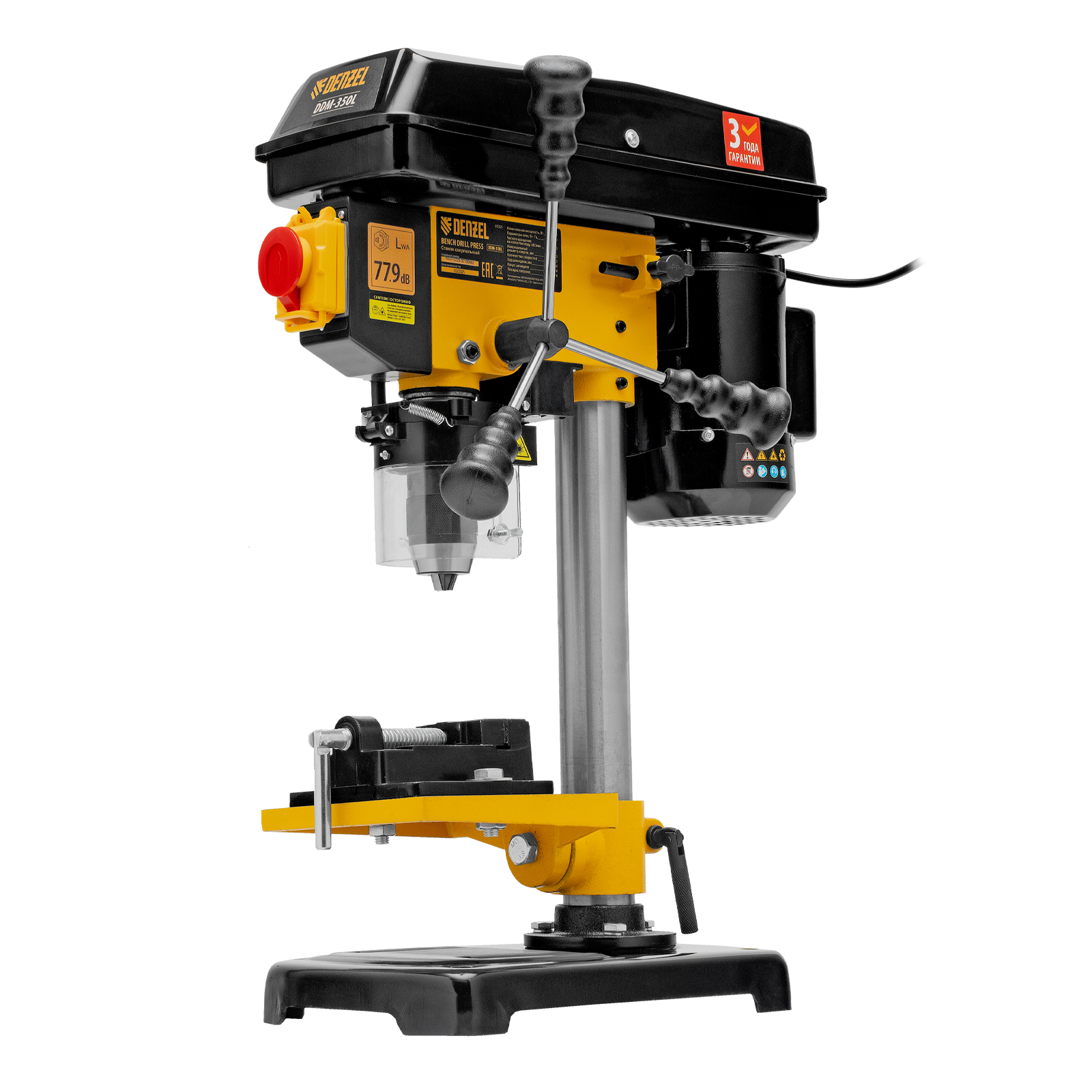 Станок сверлильный DDM-350L, 350 Вт, 13 мм, 5 ск., лазер, настольный Denzel