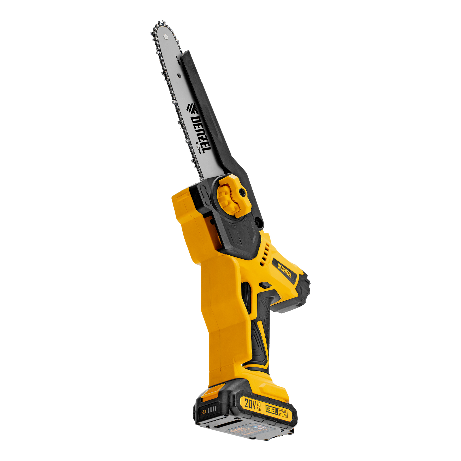 Цепная мини-пила аккумуляторная бесщет., СCS-200BL, шина 200 мм, Li-Ion, 20 В Denzel