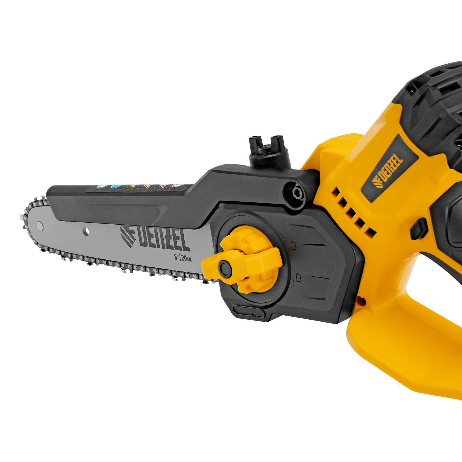 Цепная мини-пила аккумуляторная бесщет., СCS-200BL, шина 200 мм, Li-Ion, 20 В Denzel