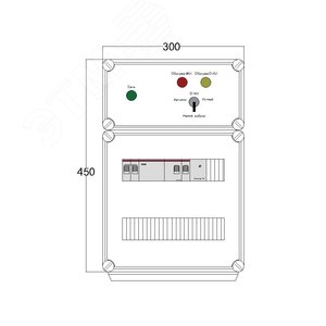 Щит управления электрообогревом HS 1x3400 D330 (в комплекте с терморегулятором и датчиком температуры)