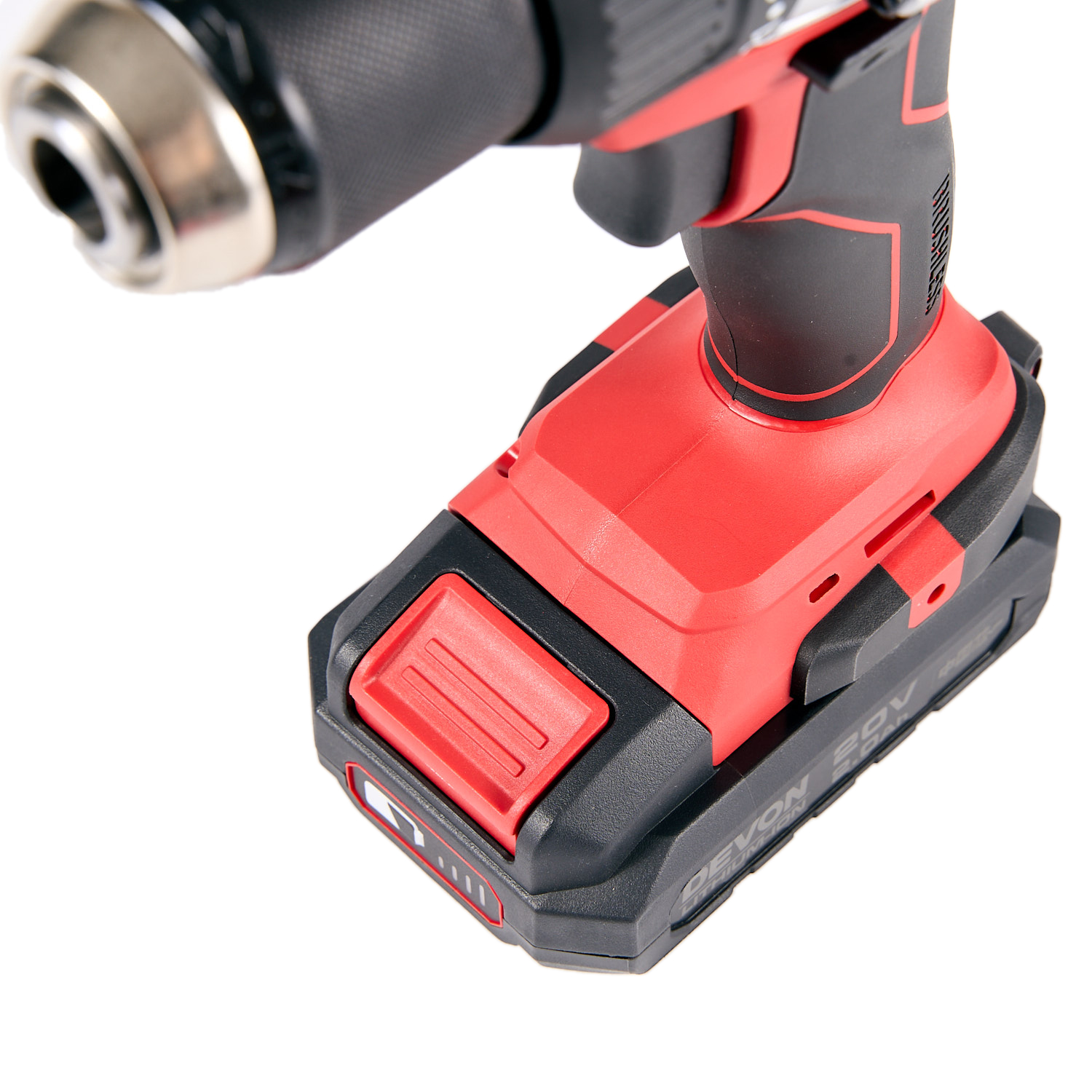 Аккумуляторный шуруповерт/дрель DEVON 5282-LI-20TS / бесщеточный / 55/120Нм / 20В / 2 аккум. 5.0 А∙ч / быстрое ЗУ 190 Вт