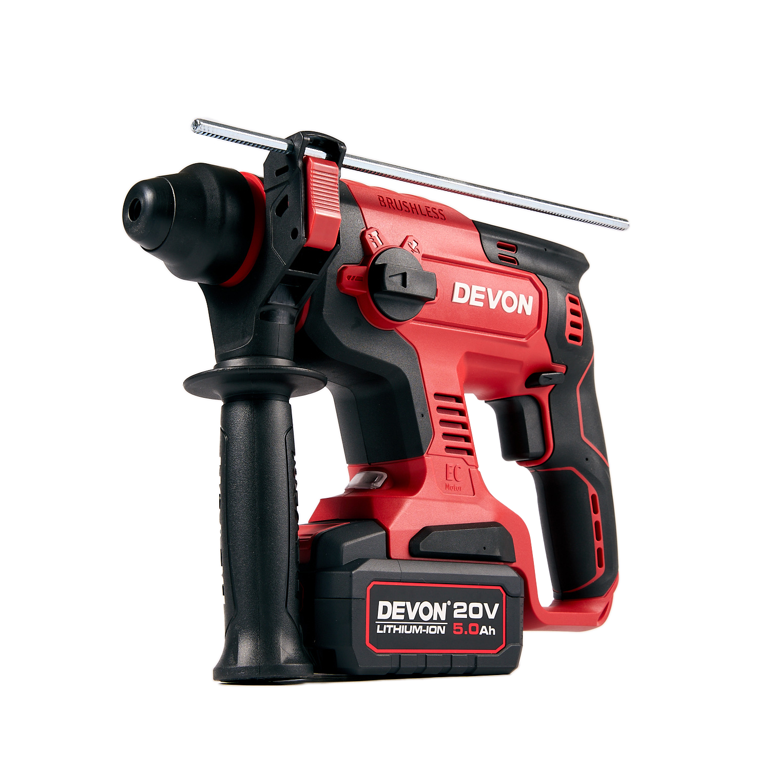 Аккумуляторный перфоратор DEVON 5401-Li-20RH / SDS plus / бесщеточный / 6-12мм / 20 В / 2 аккум. 2.0 А∙ч / стандартное ЗУ 40 Вт