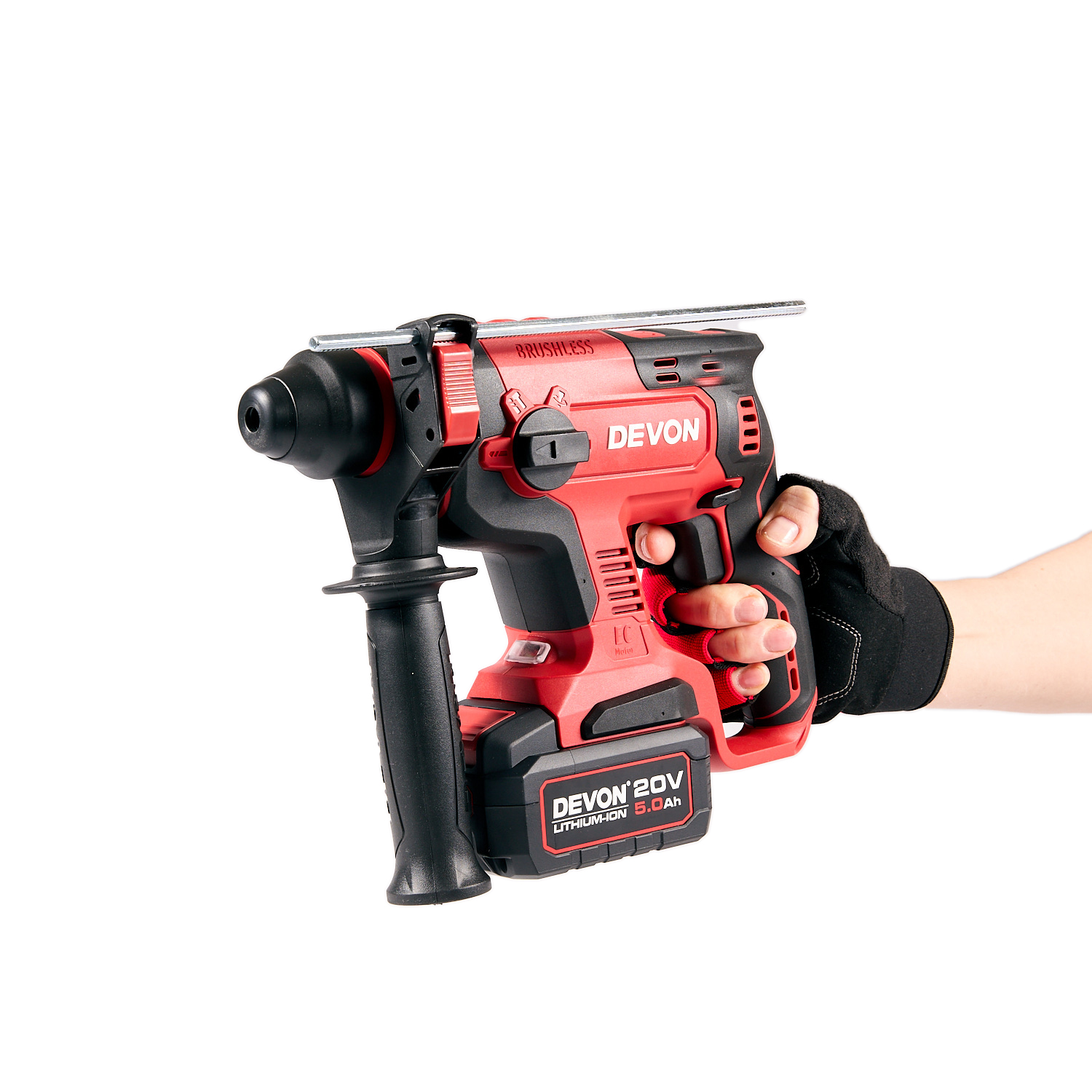 Аккумуляторный перфоратор DEVON 5401-Li-20RH / SDS plus / бесщеточный / 6-12мм / 20 В / 2 аккум. 2.0 А∙ч / стандартное ЗУ 40 Вт