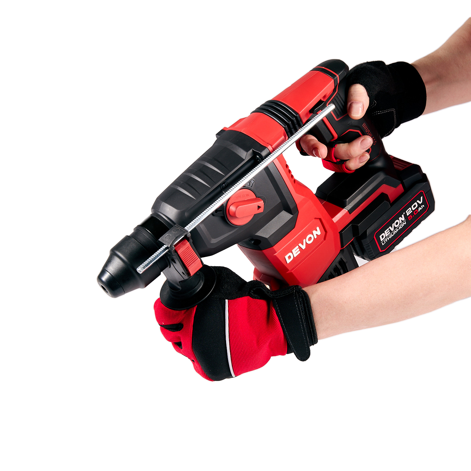 Аккумуляторный перфоратор DEVON 5402-Li-20RH26 / SDS plus /  бесщеточный / 6-16мм / 20 В / 2 аккум. 5.0 А∙ч / быстрое ЗУ 190 Вт