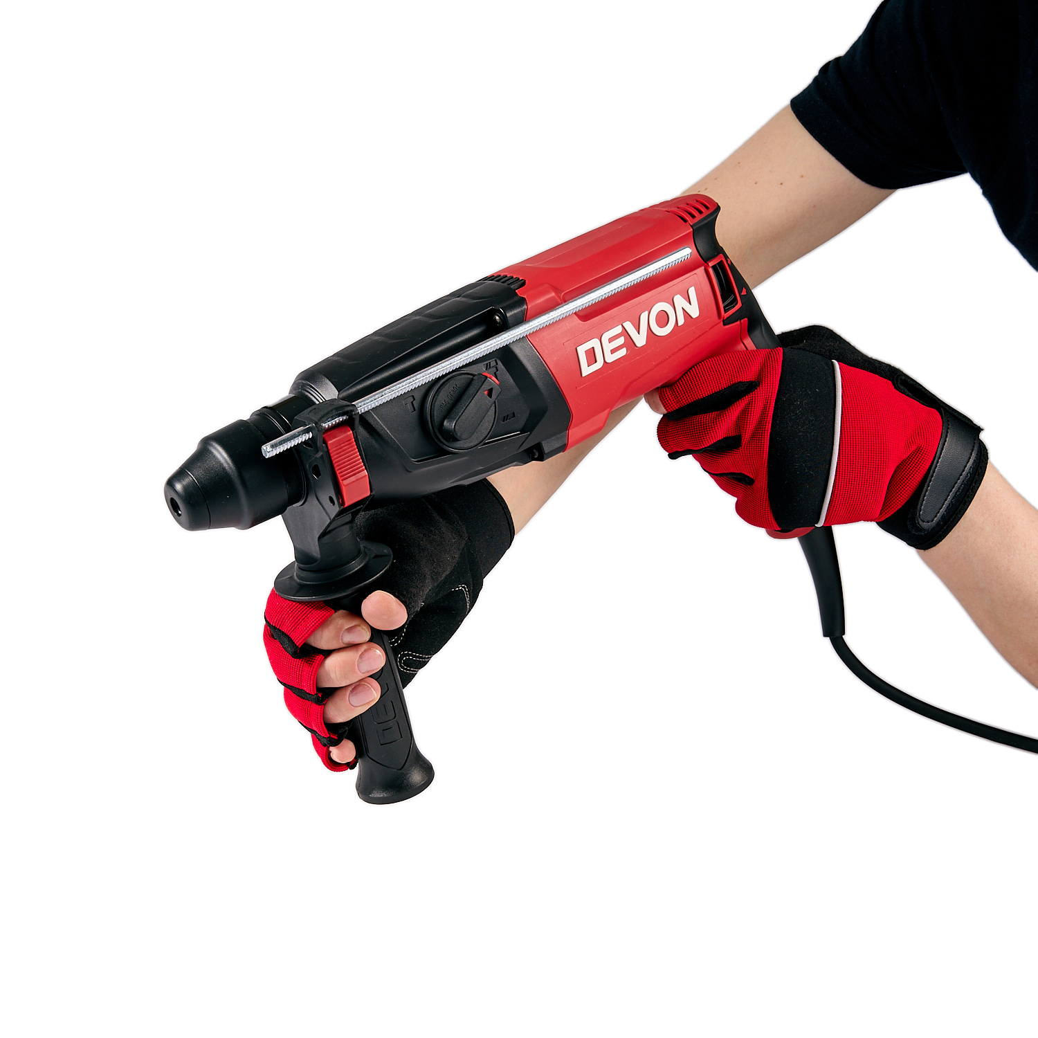 Перфоратор сетевой DEVON 1107-26DRE / 800 Вт / SDS-plus / 26 мм / 220 В / регулировка оборотов / 3 режима / реверс / пластиковый кейс