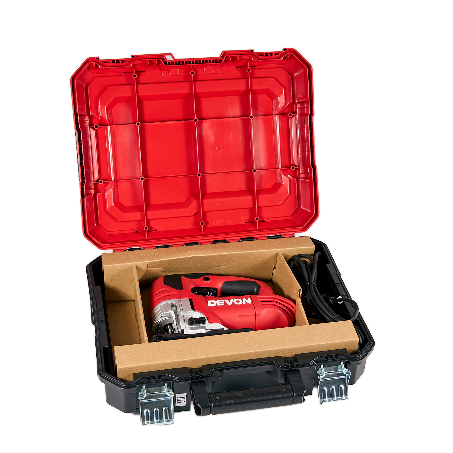 Лобзик электрический сетевой DEVON 3144-6-120Q / 120мм / 220 В / 600Вт / LED / быстрозажимное устройство / пластиковый кейс