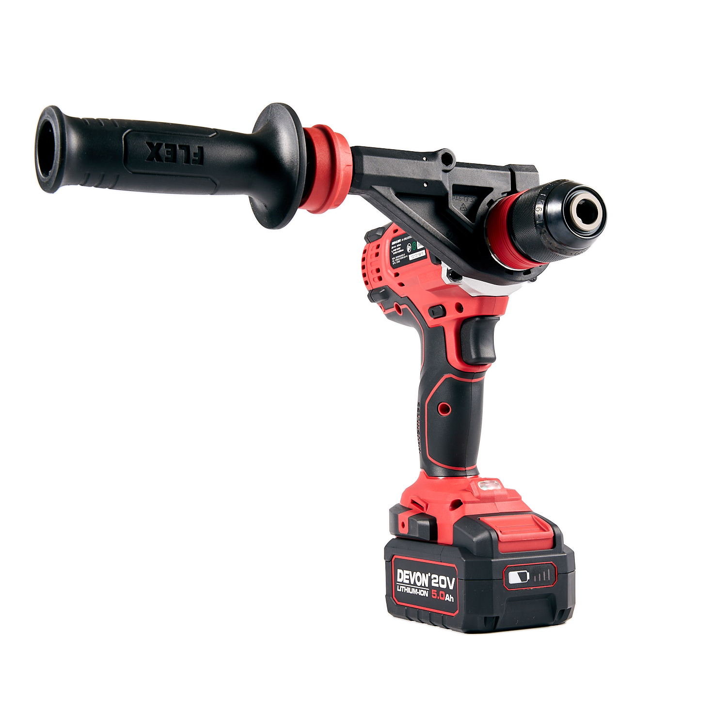 Аккумуляторный шуруповерт/дрель DEVON 5289-LI-20FS/ бесщеточный / 4 скорости / быстросъемный патрон / 55/120Нм / 20В / 2 аккум. 5.0 А∙ч / быстрое ЗУ 190 Вт