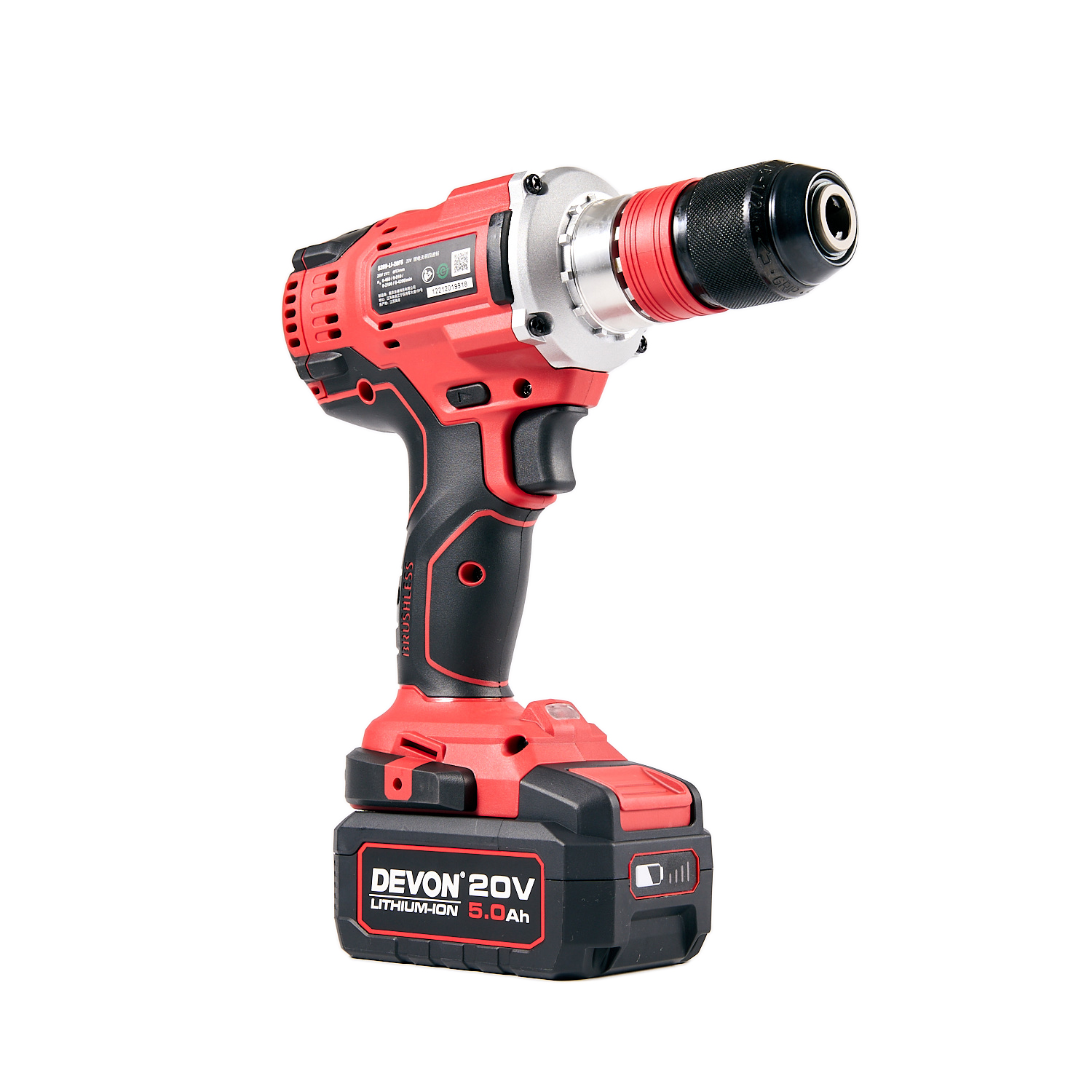 Аккумуляторный шуруповерт/дрель DEVON 5289-LI-20FS/ бесщеточный / 4 скорости / быстросъемный патрон / 55/120Нм / 20В / 2 аккум. 5.0 А∙ч / быстрое ЗУ 190 Вт