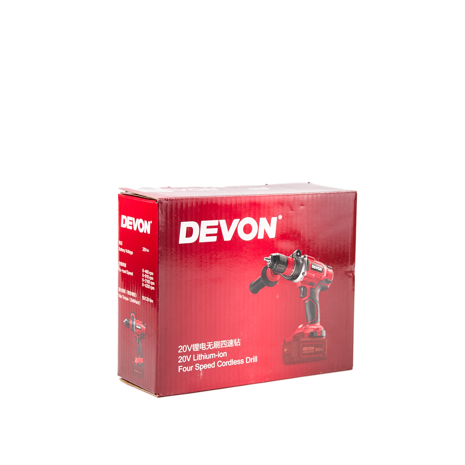 Аккумуляторный шуруповерт/дрель DEVON 5289-LI-20FS/ бесщеточный / 4 скорости / быстросъемный патрон / 55/120Нм / 20В / 2 аккум. 5.0 А∙ч / быстрое ЗУ 190 Вт