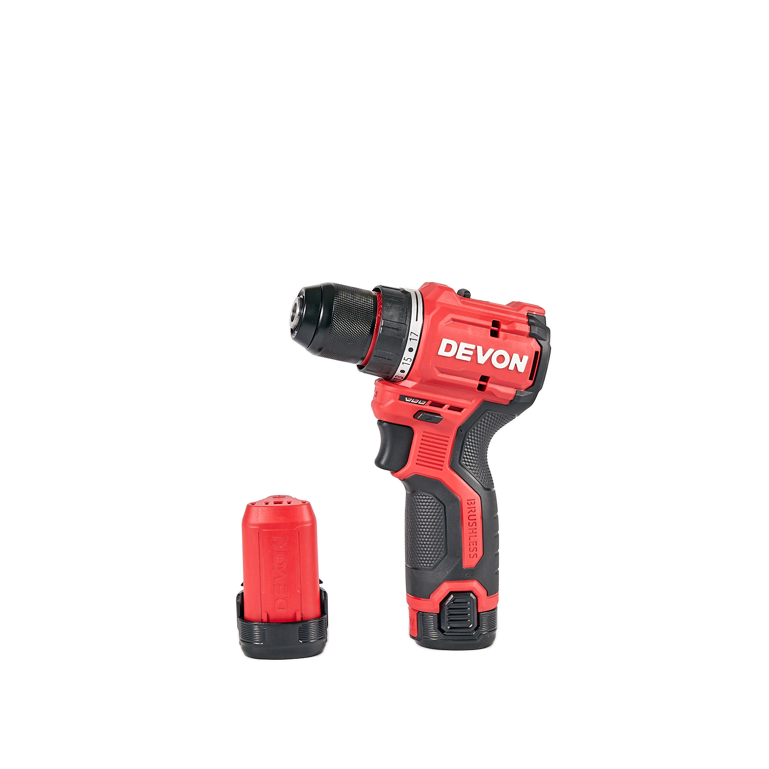 Аккумуляторный шуруповерт/дрель DEVON 5208-Li-12 / бесщеточный / 25/50Нм / 12 В / 2 аккум. 2.0 А∙ч