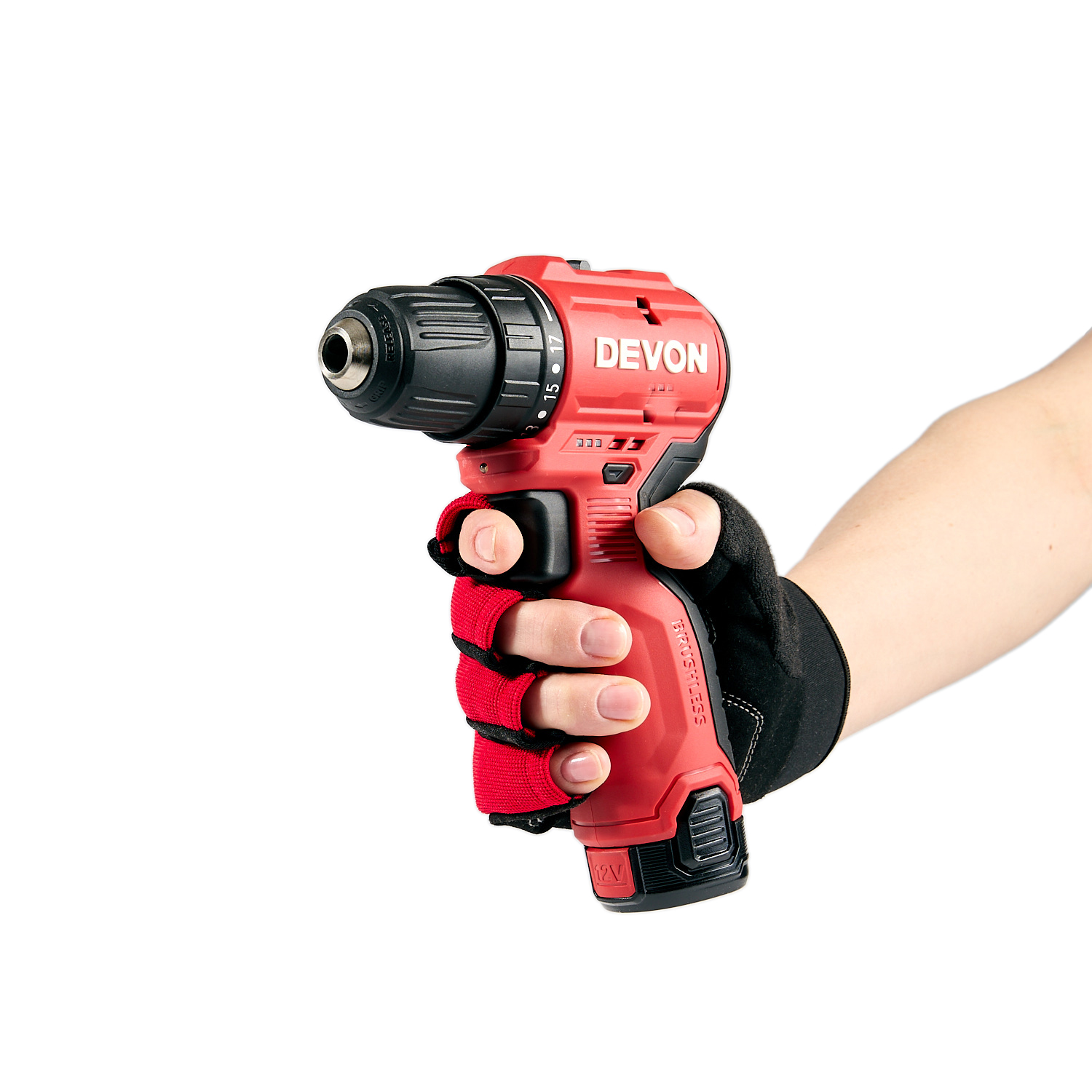 Аккумуляторный шуруповерт/дрель DEVON 5206-Li-12 / бесщеточный / 25/50Нм / 12 В / 1 аккум. 2.0 А∙ч