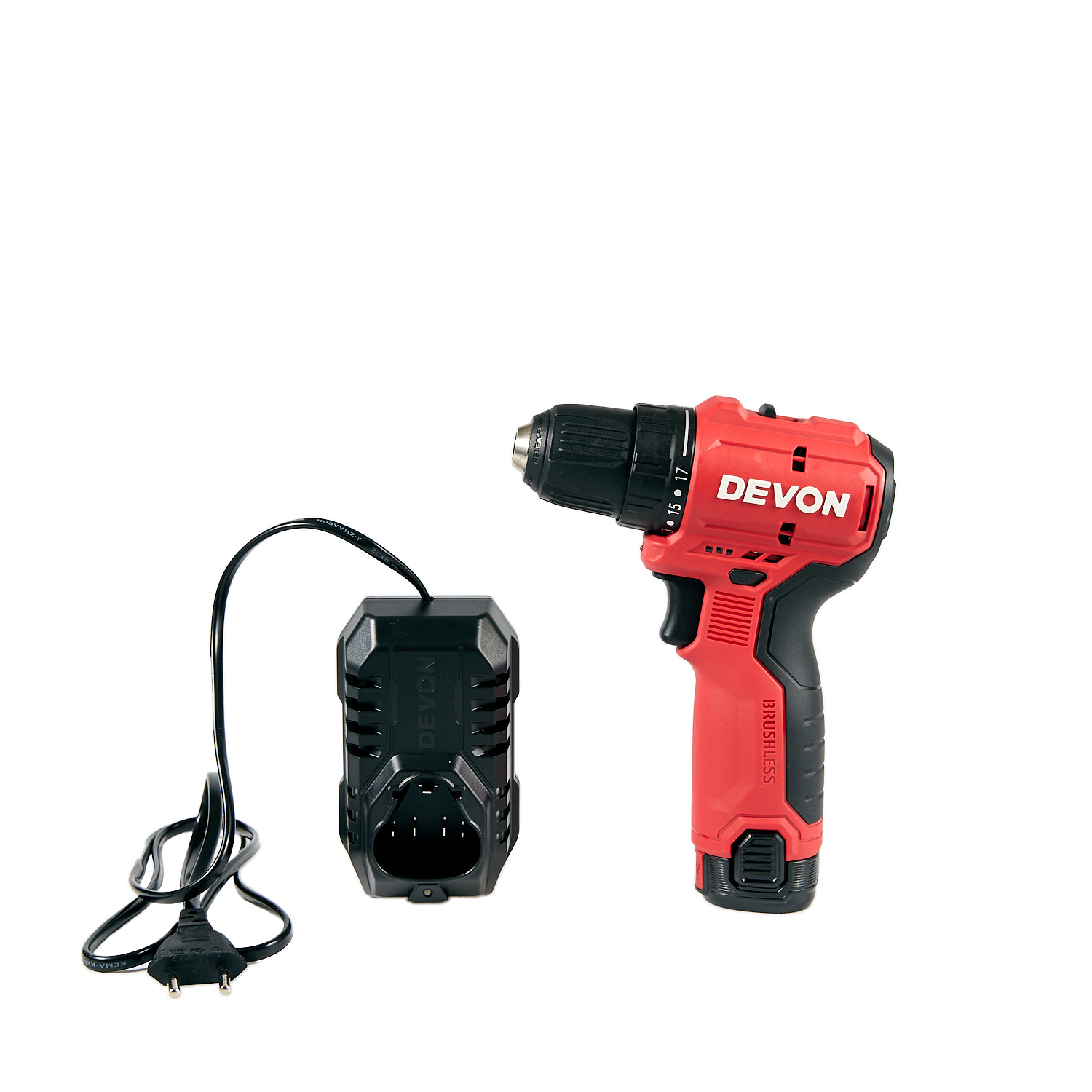 Аккумуляторный шуруповерт/дрель DEVON 5206-Li-12 / бесщеточный / 25/50Нм / 12 В / 1 аккум. 2.0 А∙ч