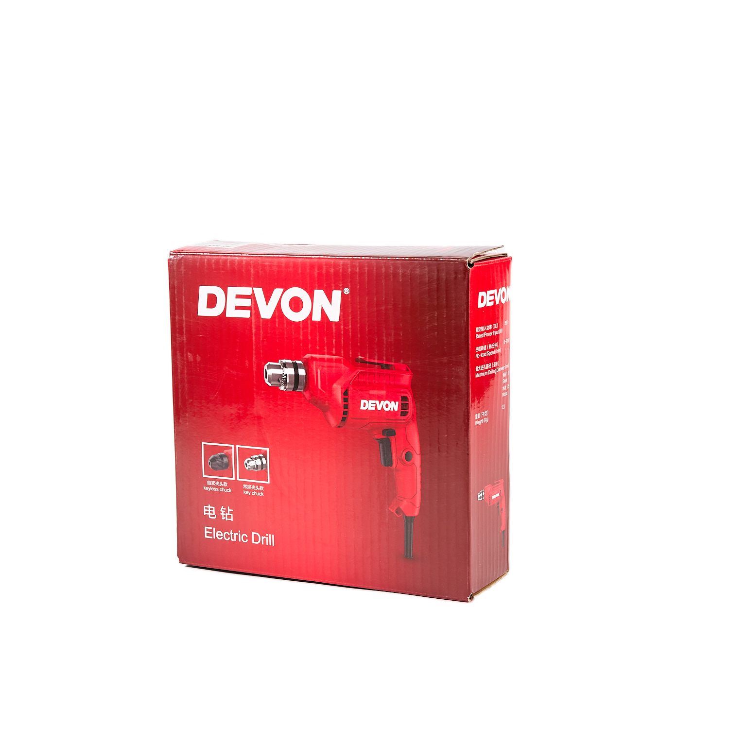 Дрель электрическая сетевая DEVON 1819 / 500 Вт / вес 1,3 кг / сталь 10 / дерево 25