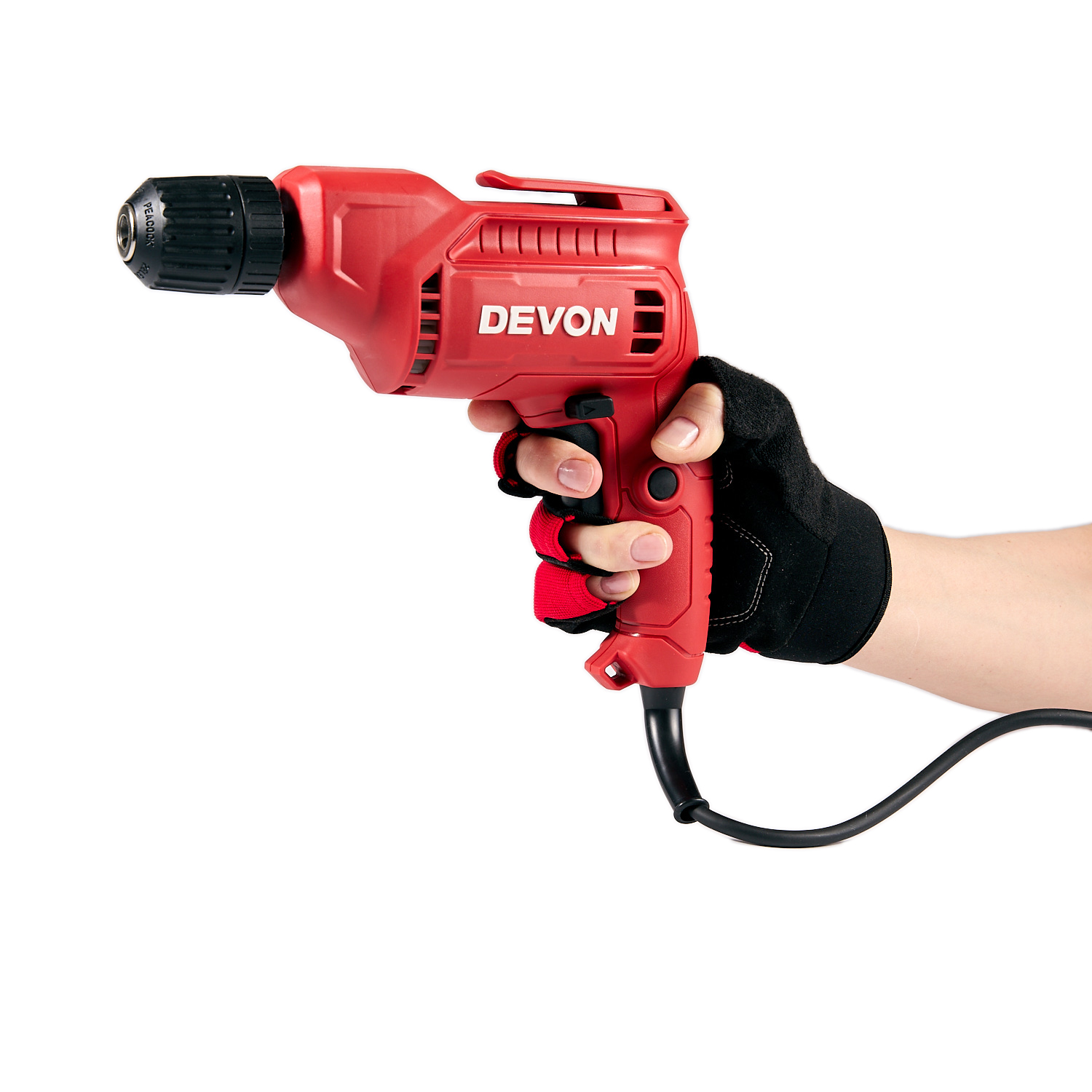 Дрель электрическая сетевая DEVON 1819 / 500 Вт / вес 1,3 кг / сталь 10 / дерево 25