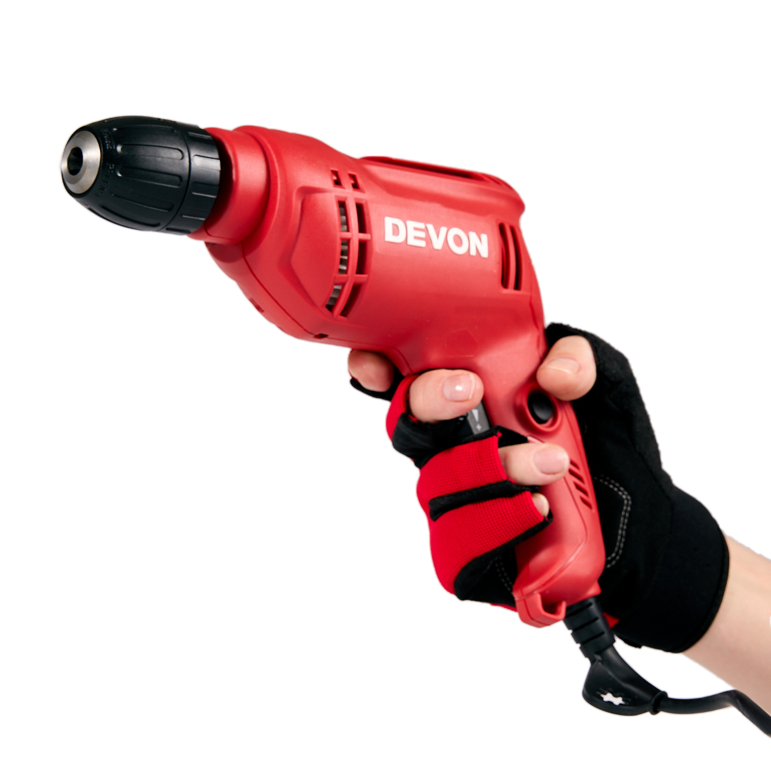 Дрель электрическая сетевая DEVON 1818-6-10 HE KLE / 600 Вт /вес 1,3 кг / сталь 13 / дерево 25