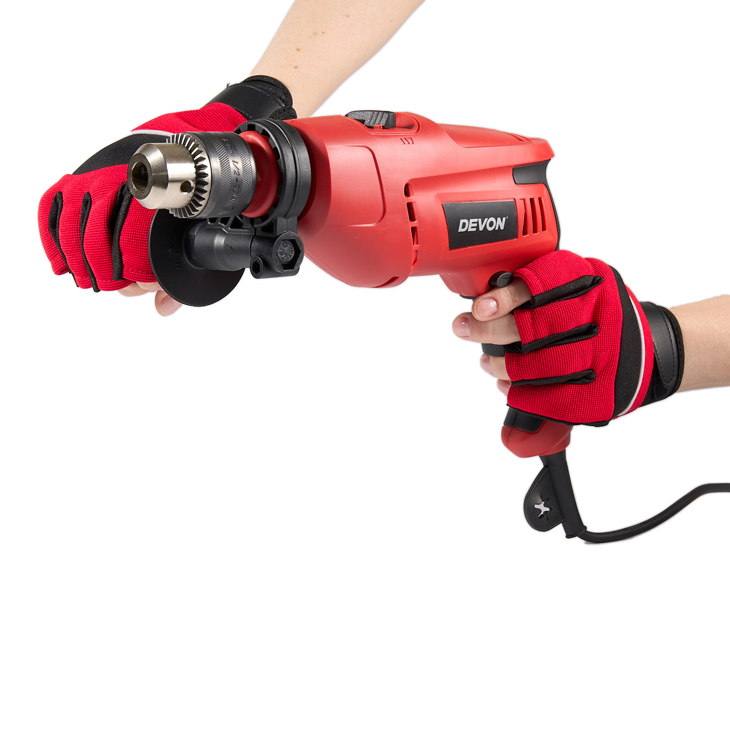 Сетевая ударная дрель DEVON 1515 / 600 Вт / вес 2,2 кг / сталь 10 / дерево 28 / бетон 13 / кирпич 16