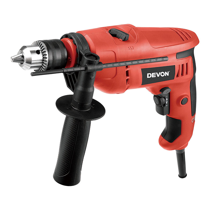 Сетевая ударная дрель DEVON 1515 / 600 Вт / вес 2,2 кг / сталь 10 / дерево 28 / бетон 13 / кирпич 16
