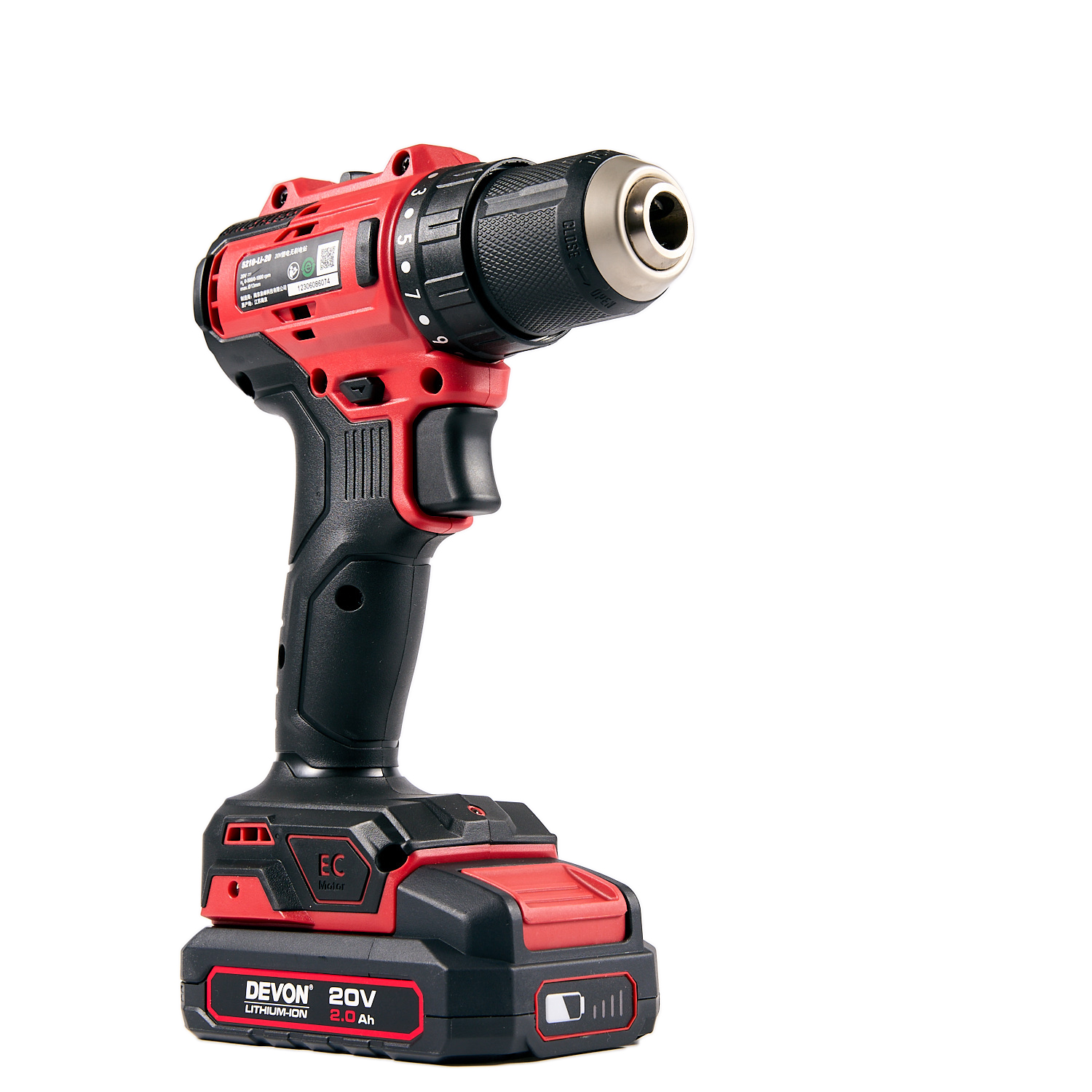 Аккумуляторный шуруповерт/дрель DEVON 5210-Li-20 / бесщеточный / 27/55Нм / 20 В / 2 аккум. 2.0 А∙ч / стандартное ЗУ 75 Вт