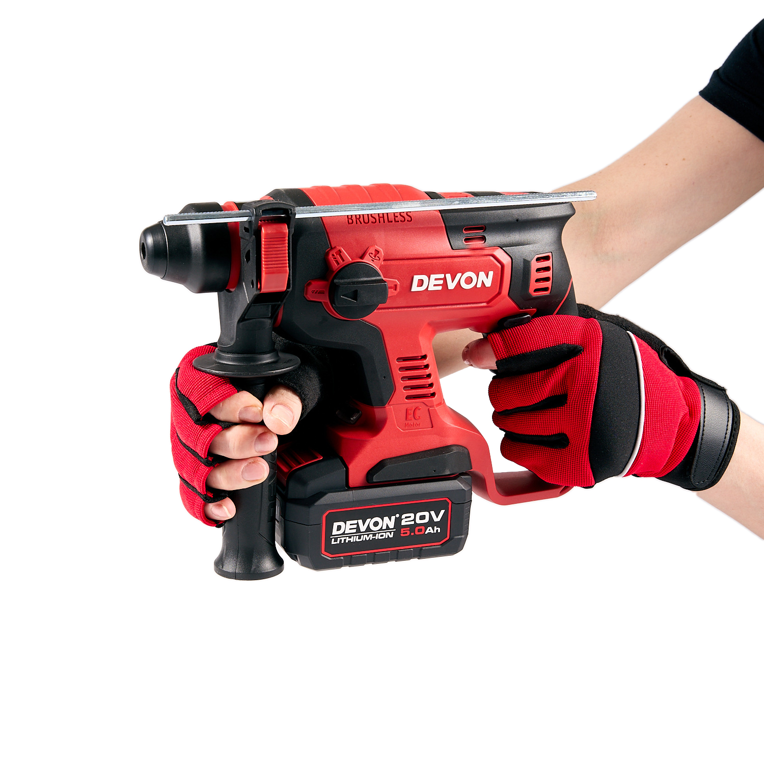 Аккумуляторный перфоратор DEVON 5401-Li-20RH / SDS plus / бесщеточный / 6-12мм / 20 В / 2 аккум. 2.0 А∙ч / стандартное ЗУ 75 Вт