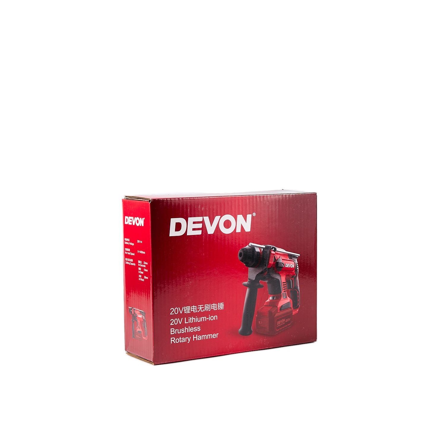 Аккумуляторный перфоратор DEVON 5401-Li-20RH / SDS plus / бесщеточный / 6-12мм / 20 В / 2 аккум. 2.0 А∙ч / стандартное ЗУ 75 Вт