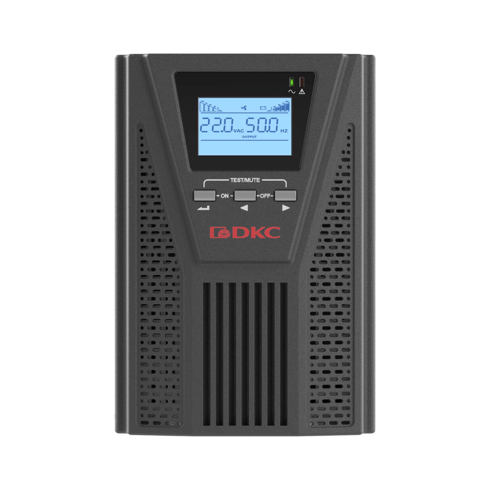Онлайн ИБП ДКС серии Small Tower, 1000 ВА/900 Вт, 1/1, 2xSchuko, EPO,USB, RS-232, RJ45, з/у 6А, без АКБ