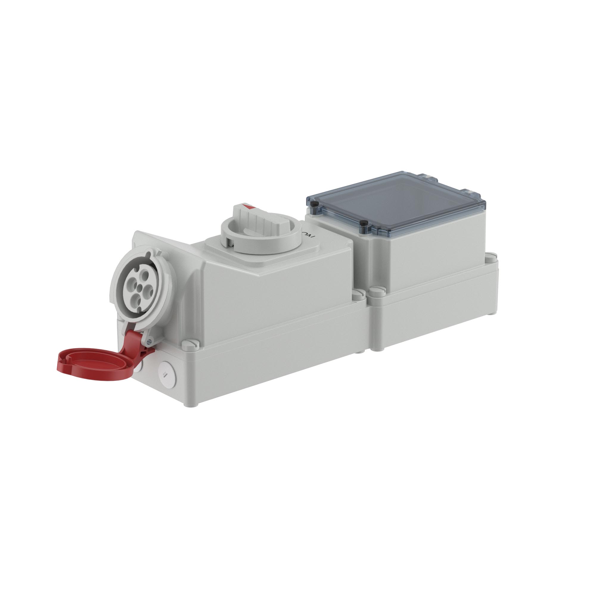 Розетка настенная с механической блокировкой и DIN-рейкой на 6 модулей WSD IP44 32A 3P+E 230В