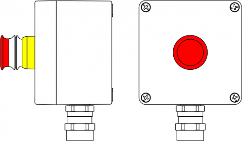 Взрывозащищенный пост управления из алюминия CPE-A-12-(1xP3E(11))-1xAASBMB(C)1Ex d e IIC T6 Gb / Ex tb IIIC T80°C Db IP66