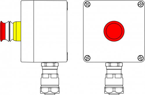 Взрывозащищенный пост управления из полиэстера CPE-P-03-(1xP3E(11))-1x6018ANP22BKM2SB(C)1Ex d e IIC Т5 Gb / Ex tb IIIC T95°C Db IP66/КЗ/ШЗ