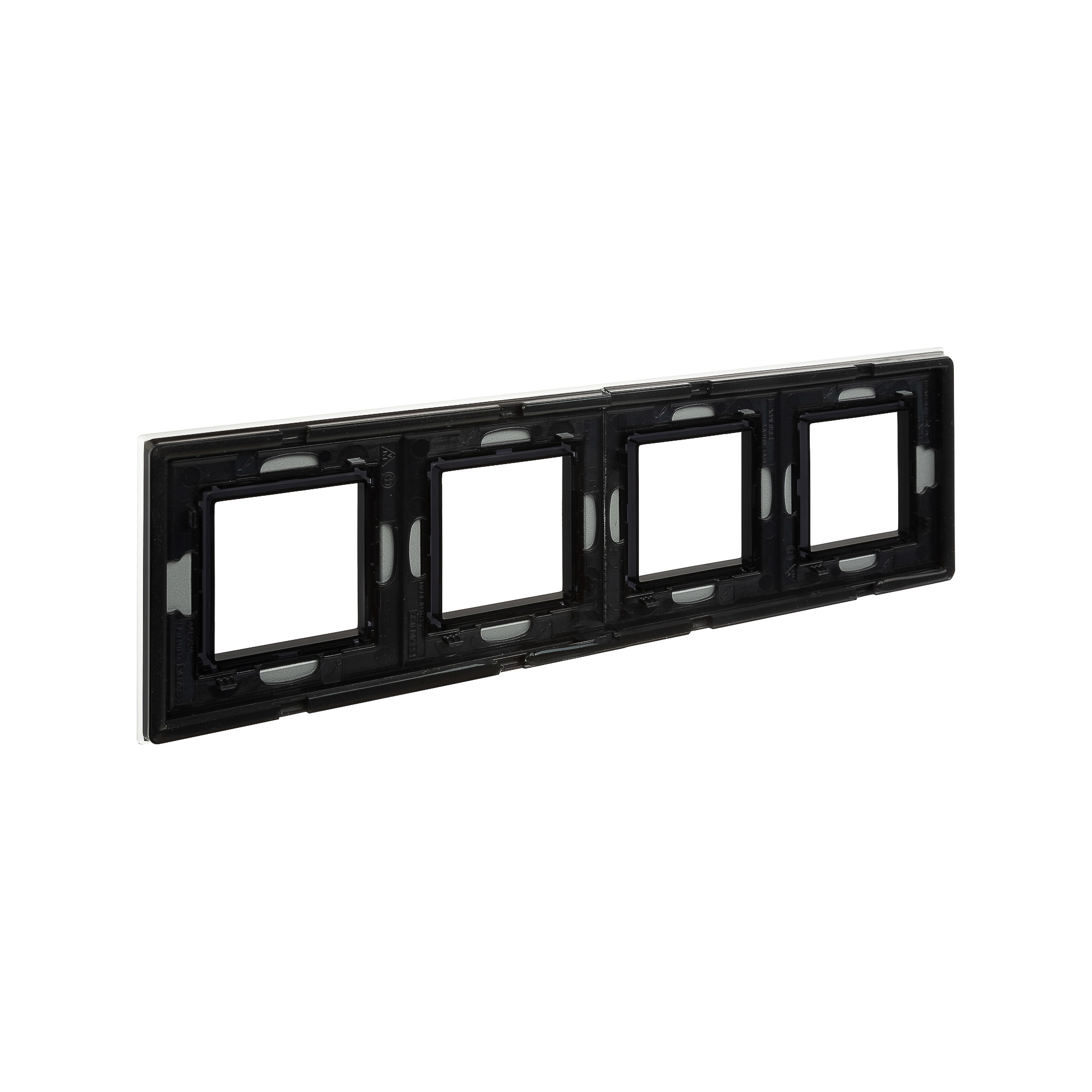 Рамка из натурального стекла, "Avanti", светло-серая, 4 поста (8 мод.)