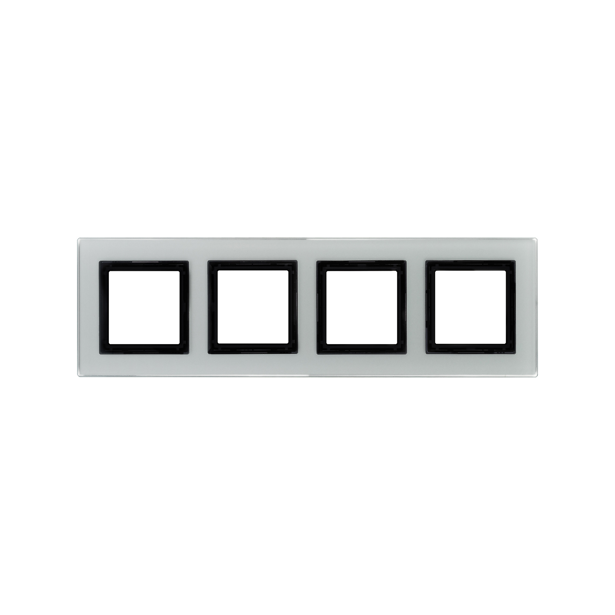 Рамка из натурального стекла, "Avanti", светло-серая, 4 поста (8 мод.)
