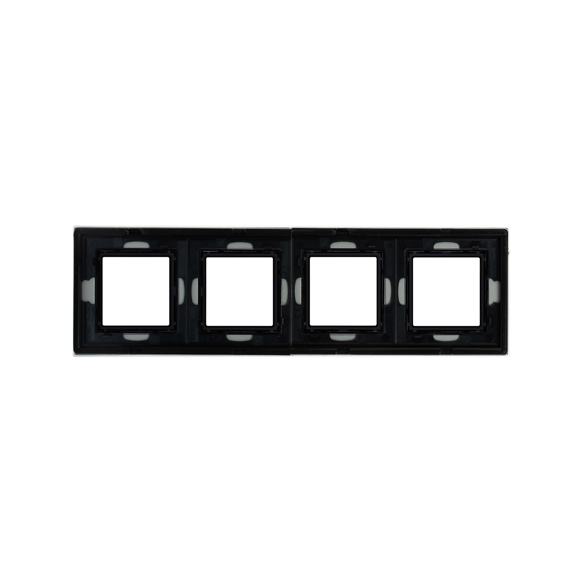 Рамка из натурального стекла, "Avanti", светло-серая, 4 поста (8 мод.)