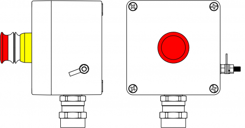 Взрывозащищенный пост управления из полиэстера CPE-Р-03-(1xP3E(11))-1xAASBMB(C)1Ex d e IIC T6 Gb / Ex tb IIIC T80°C Db IP66/КЗ/ШЗ