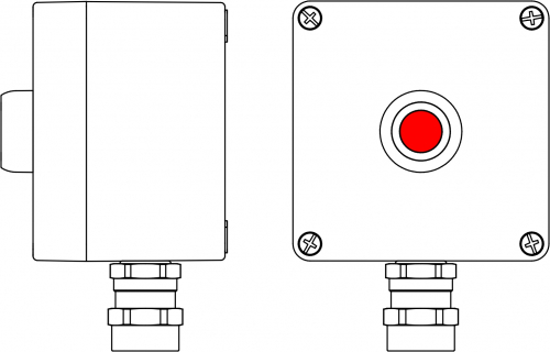 Взрывозащищенный пост управления из алюминия CPE-A-12-(1xP1G(11))-1xAASBMB(C)1Ex d e IIC T6 Gb / Ex tb IIIC T80°C Db IP66